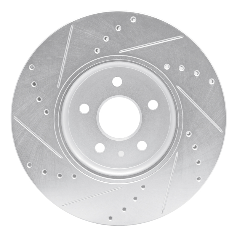 Buick Encore Brake Rotor (1) - Front Right - R1 Concepts - Drilled & Slotted - Silver - `13-`22
